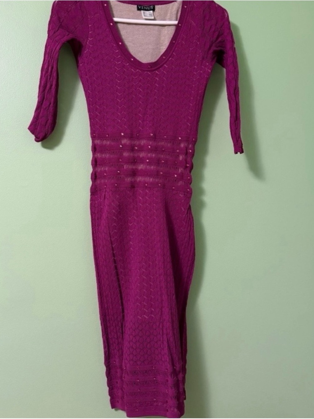 VENUS Purple Knit Bodycon Dress